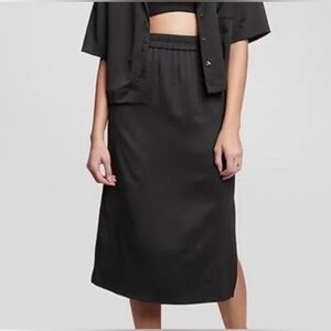 Gap Satin Midi Slip Skirt, Petite